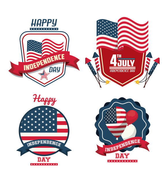 USA a függetlenség napja kártyák - Vektor, kép