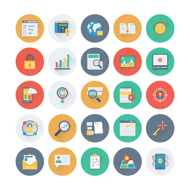 SEO and Marketing Colored Vector Icons 3 - Vecteur, image