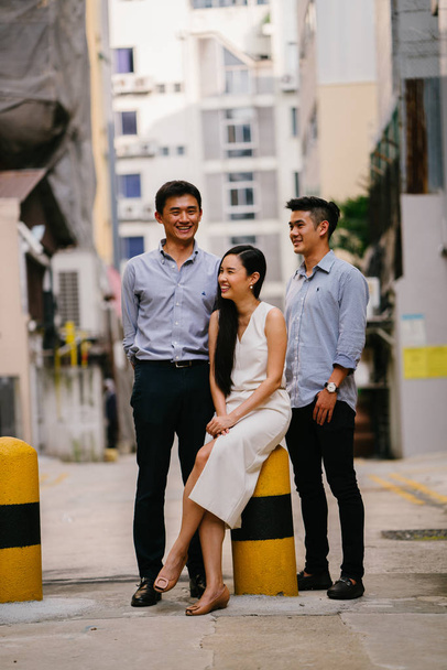 portrait of professional business people  on a street in a city in Asia.  - Photo, Image