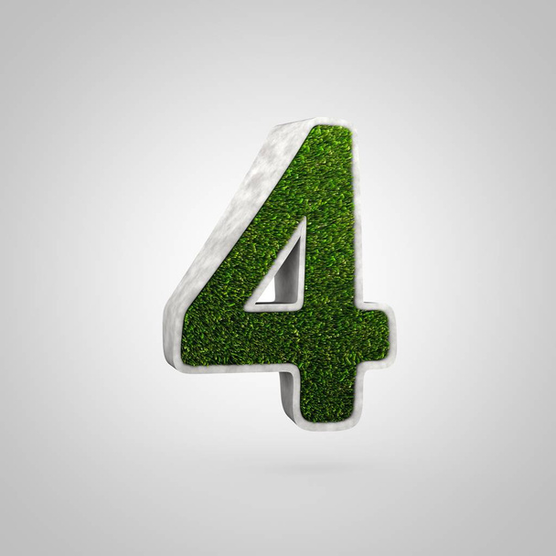 flowerbed shaped number with green grass - Photo, Image