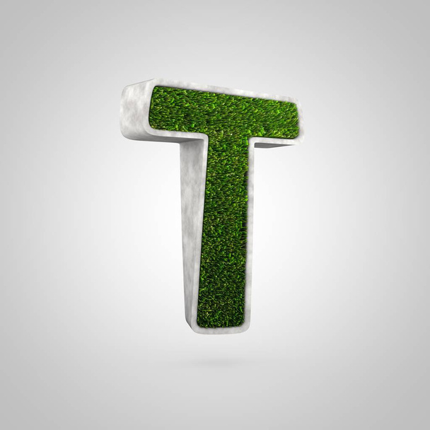 Grass letter T uppercase - Photo, Image