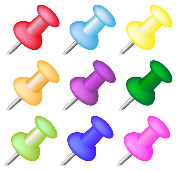 jeu de broches dans différentes couleurs
 - Vecteur, image