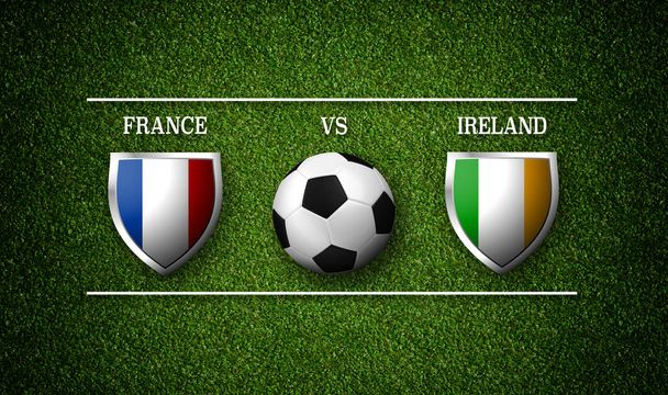 Rozpis utkání fotbalové, Francie vs Irsko - Fotografie, Obrázek