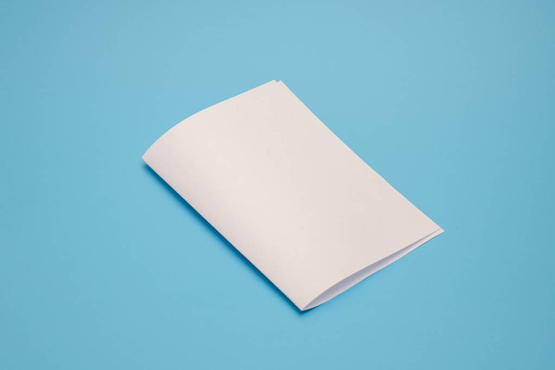 template fold white paper on blue background - Фото, зображення