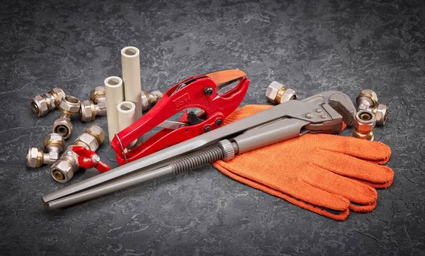Tools for water and heating installation - Photo, Image