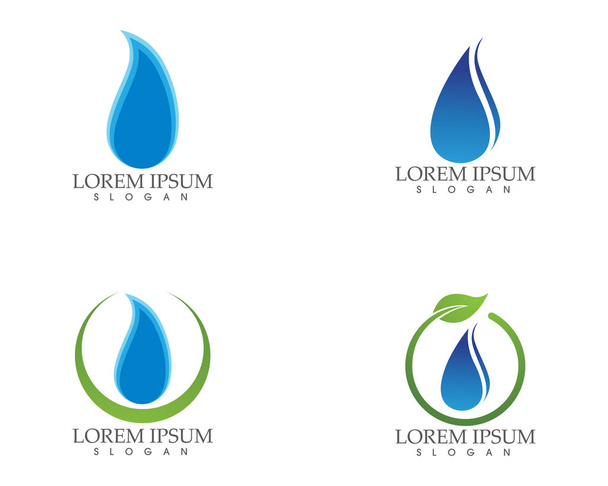 Waterdruppel natuur logo en symbolen sjabloon pictogrammen app.. - Vector, afbeelding