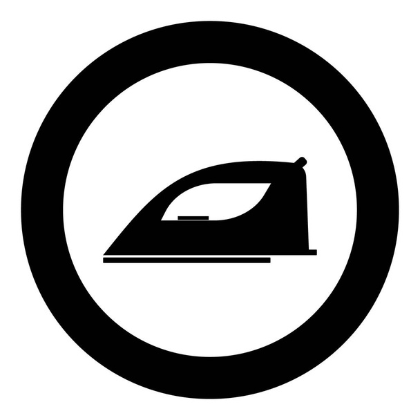 Eisen-Symbol schwarze Farbe im Kreis - Vektor, Bild