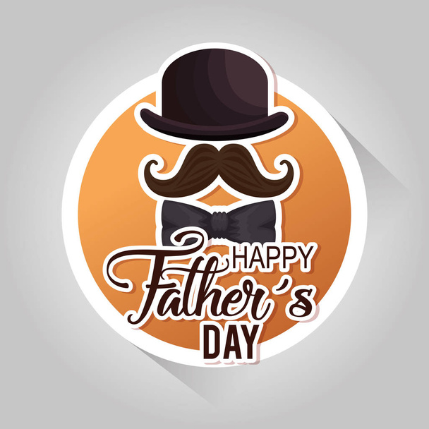 happy fathers day card with calligraphy and accessory - Vektor, Bild