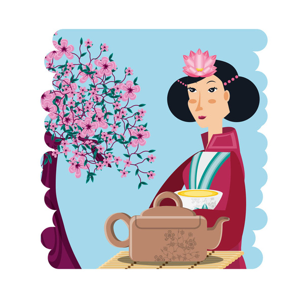 Chinesische Kultur Geisha Kultur Charakter - Vektor, Bild