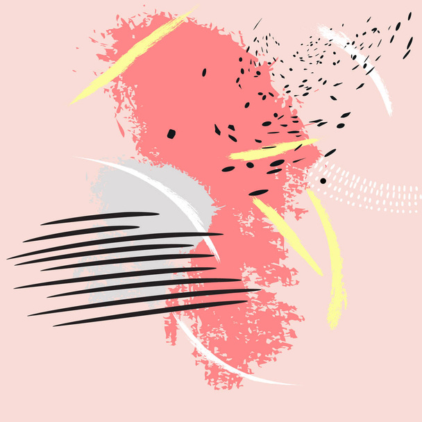 Stil Grunge abziehen grün rosa Hintergrund. schmutzige verzweifelte moderne Illustration. Schäden spritzten chaotische Textur. Kreuze als Flyer-Dekoration - Vektor, Bild