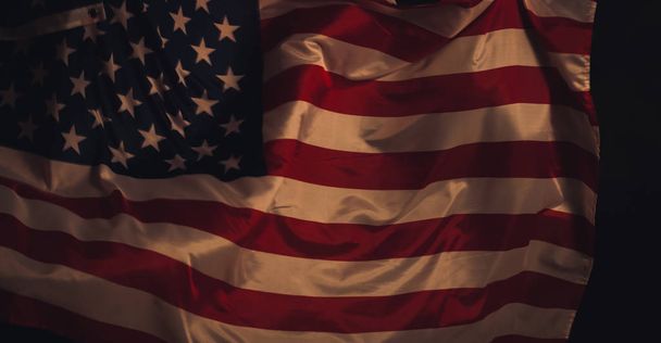 Machał flagą w Stany Zjednoczone Ameryki - Zdjęcie, obraz