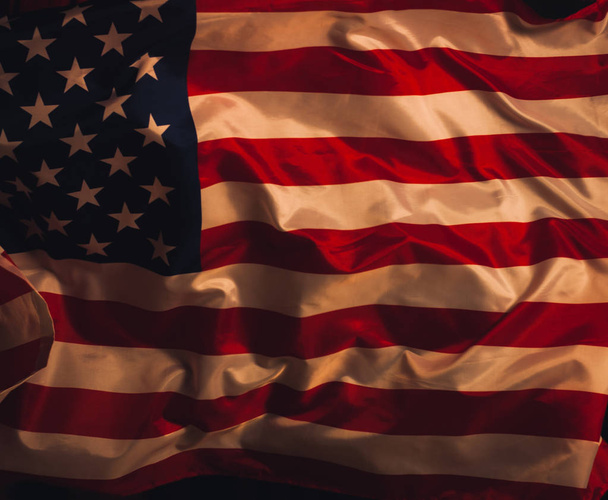 Bandeira ondulada de Estados Unidos da América
 - Foto, Imagem
