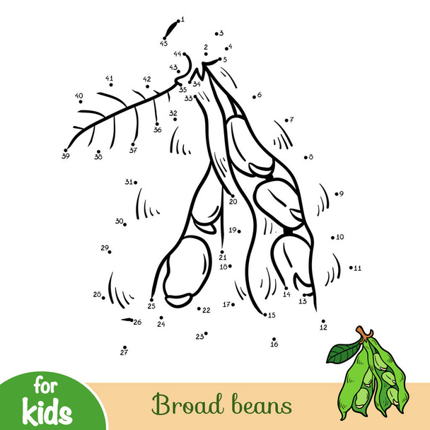 Numbers game, education game for children, Broad beans - Vector, Image