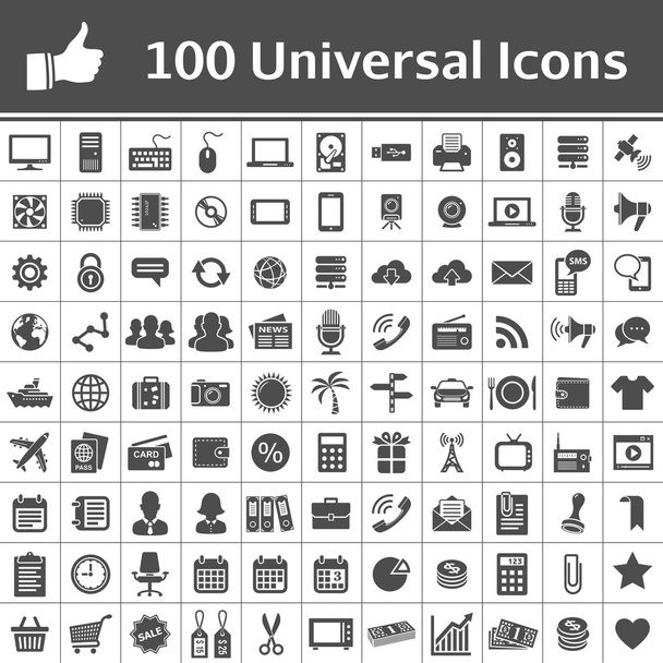 universele iconen set - Vector, afbeelding