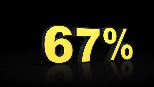šedesát sedm 67 procent 3d vykreslování - Fotografie, Obrázek