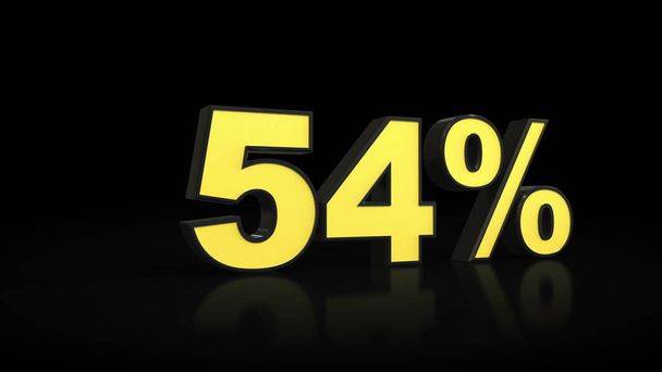 fifty-four 54 percent 3D rendering - Фото, зображення