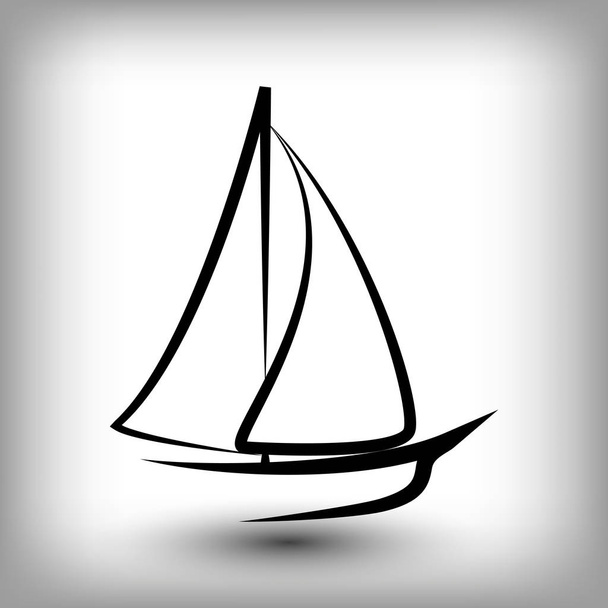 ヨットのロゴのテンプレート。帆ボートのシルエット. - ベクター画像
