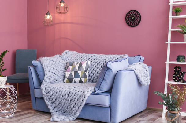 Cozy living room interior with comfortable sofa - Foto, Bild