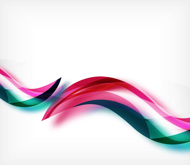 Векторна барвиста хвиляста смуга на білому тлі з розмитими ефектами. Векторне цифрове техно абстрактне тло
 - Вектор, зображення