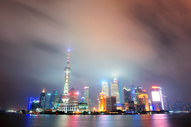 shanghai skyline à noite - Foto, Imagem