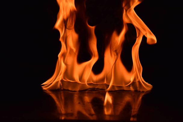 Abstract Fire flames isolated on black background - Photo, Image