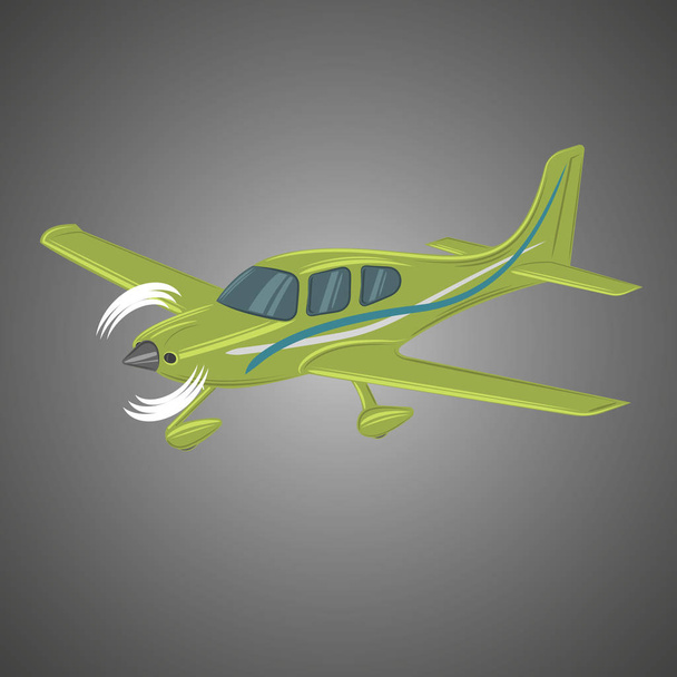 Small plane vector illustration. Single engine propelled passenger aircraft. - Διάνυσμα, εικόνα
