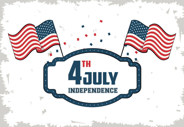 EE.UU. Tarjeta de día de la independencia - Vector, Imagen