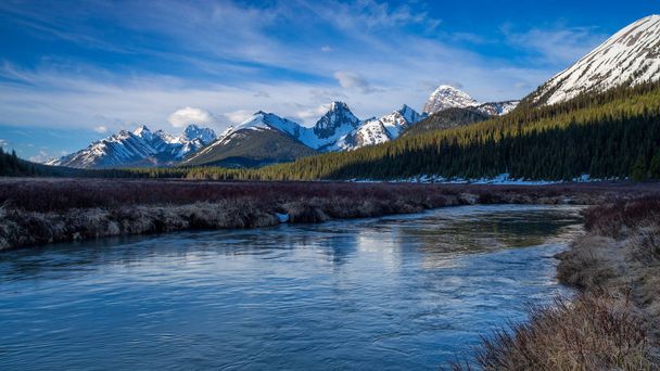 A creek and mountains in Kanakaskis Alberta - Photo, Image
