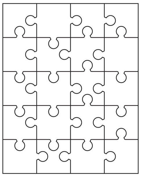 Illustration of separate parts of white puzzle - Vector, Image