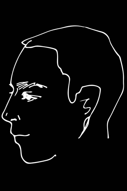 vector sketch of a beautiful man profile - Vector, Image
