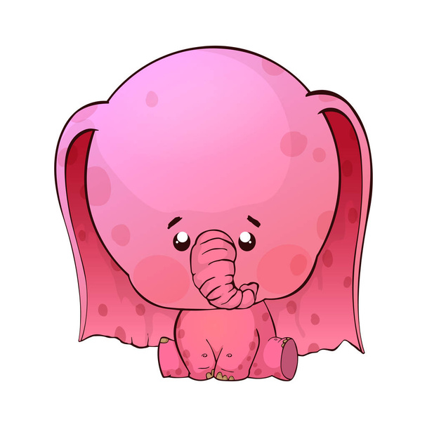 Aranyos rajzfilm baba elefánt. - Vektor, kép