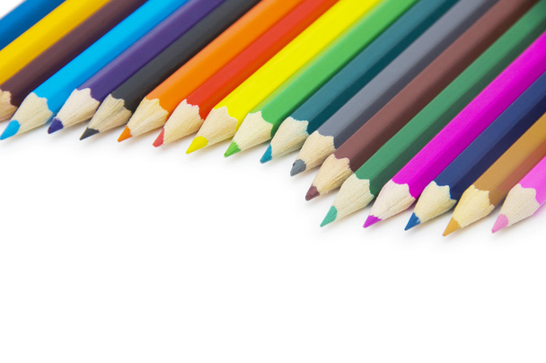 színes ceruzák elszigetelt fehér - Fotó, kép