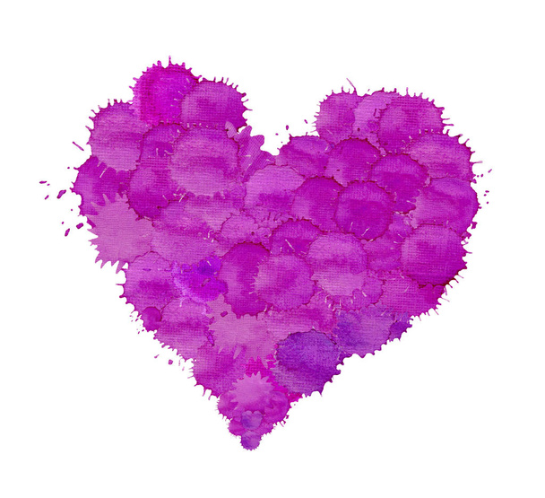 Фиолетовое сердце акварели
. - Фото, изображение