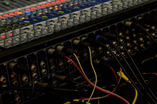 Sound control panel. Sliders close-up - Photo, Image