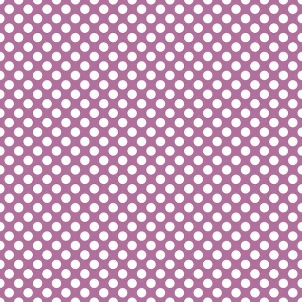 タイル パステル紫の背景に白の水玉模様のベクトル パターン - ベクター画像