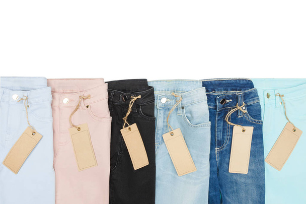 Set of multicolored jeans - Foto, Imagem
