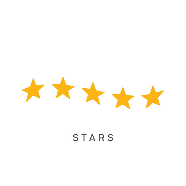 Waving five stars rating symbol. - Vector, Image