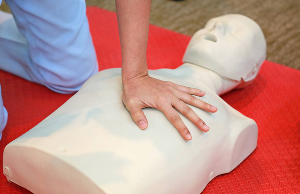 CPR training medical procedure, First aid training, Emergency - Photo, Image