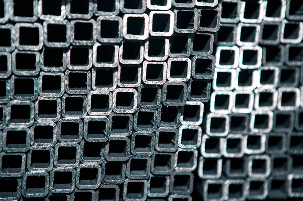 metal profile with squares background - Photo, Image