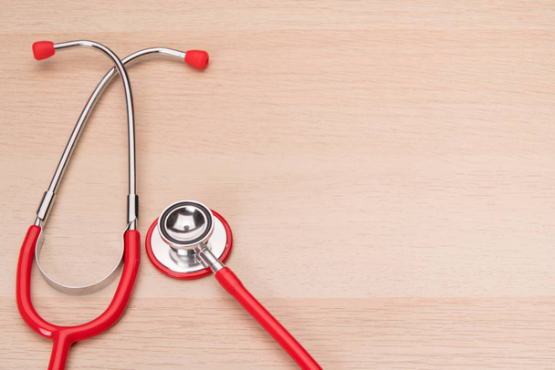 stethoscope and red heart symbol, healthcare and medicine, healthy and insurance, world health day concept - Photo, Image