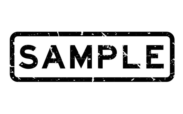 Grugne mot échantillon noir tampon de joint en caoutchouc carré sur fond blanc
 - Vecteur, image