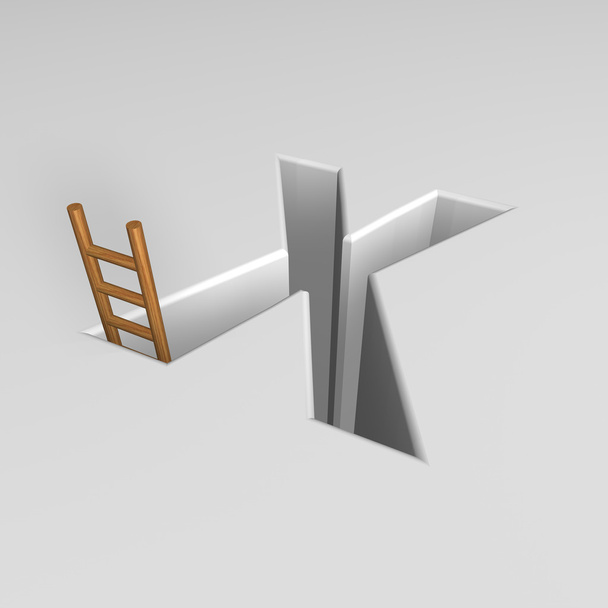 Letter x and ladder - Φωτογραφία, εικόνα