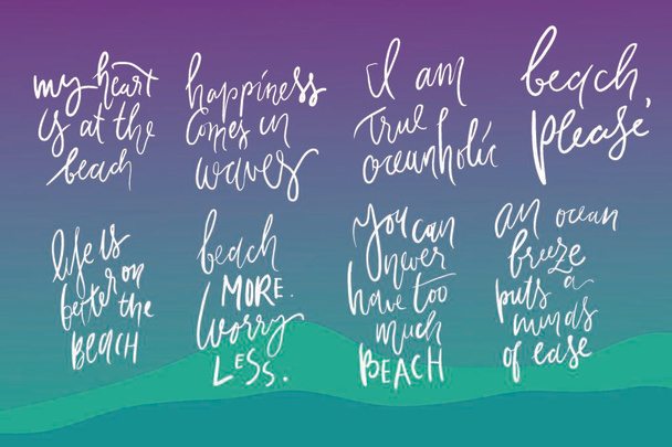 Hand lettering. Ocean quotes for your design. - Vector, Image
