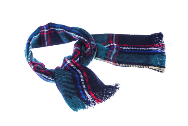 Warm checkered scarf. - Фото, изображение