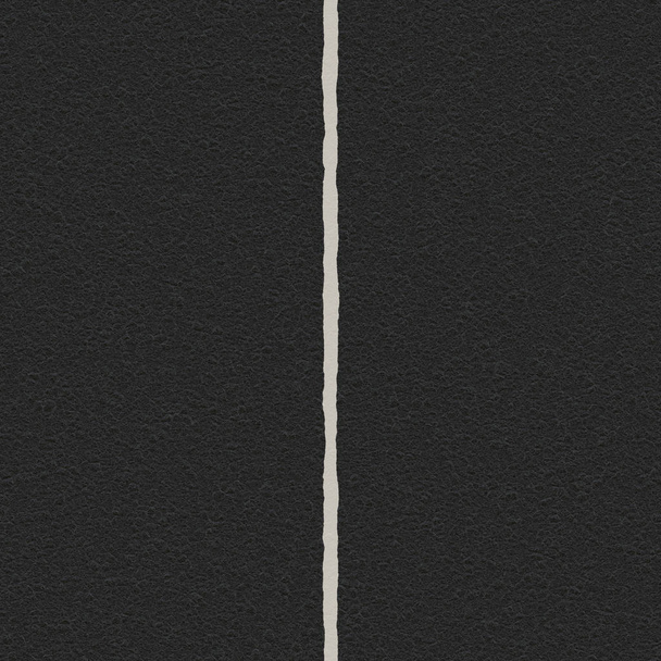 Road and center line, lane stripes, dividing strip separating lanes, dashed longitudinal strip - Photo, Image