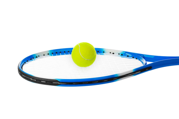 Tennis racket and ball - Fotoğraf, Görsel