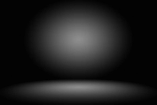 Plantilla gris oscura abstracta espacio en blanco gradiente oscuro pared. Gradiente de estudio de habitación vacía gris oscuro utilizado para montar o mostrar sus productos
. - Foto, imagen
