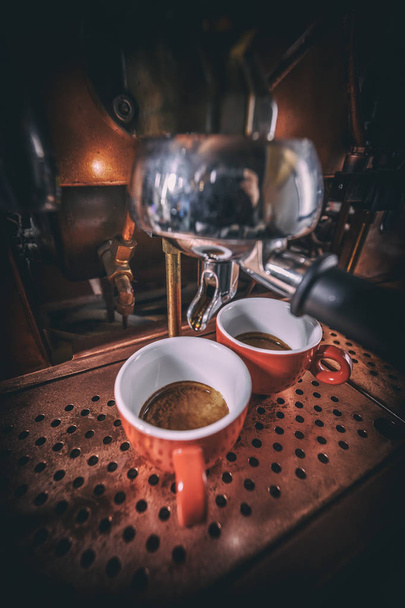 Brewing two espresso's - Photo, Image