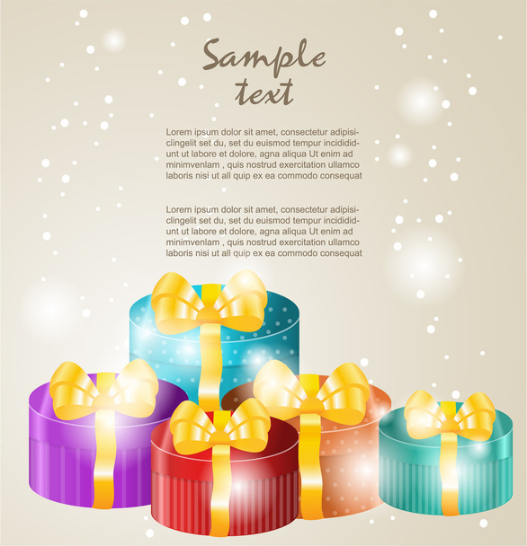 Cajas de regalo con cintas de oro
 - Vector, Imagen