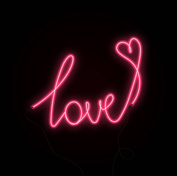 neon sign, Valentine's day vector illustratio - ベクター画像